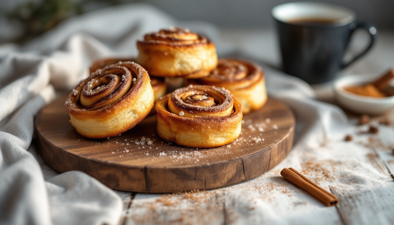 Norwegische Zimtschnecken original Rezept: frisch gebackene Kanelboller mit Hagelzucker und Kardamom